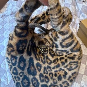 Never used Guess Faux Fur Leopord Print Purse!